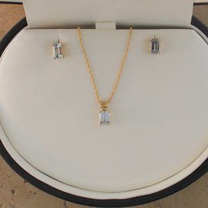 Aquamarine Earrings & Pendant